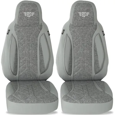 Productafbeelding van Autostoelenhoezen voor VW Touran, bouwjaar vanaf 2015 – Beschermhoezen voor de bestuurders- en passagiersstoel, kleur grijs
