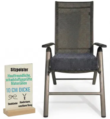 Produktbild von Pillows24 – Sitzkissen 40x40 cm 10 cm Dick aus Cord | Schaum Stuhlkissen waschbar Bezug | für Senioren & Kinder | Sitzkissen Stuhl, Bodenkissen