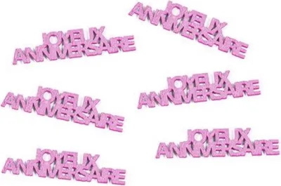 Image de Confettis de table Happy Birthday Fuchsia 15 g - taille unique