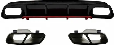Obrázok produktu pre Difúzor nárazníka pre Mercedes W176 MOPF 15-18 výfuky A45 vzhľad