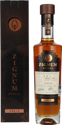 Image de Zignum Mezcal Añejo 100% Agave Espadín 40% Vol. 0,7l en boîte cadeau