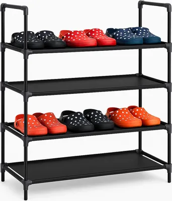 Produktbild von Schuhregal mit 4 Ablagen Schuhablage Schuhständer Schuhständer Stecksystem platzsparend Schuhschrank Camping
