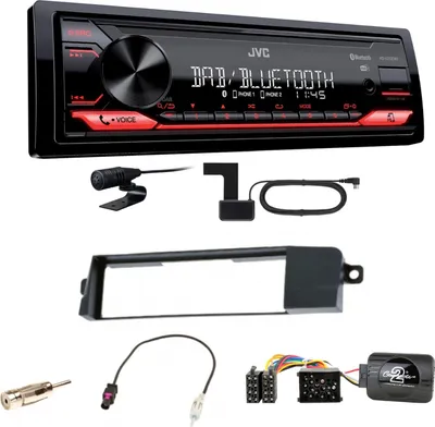 Produktbild von JVC KD-X272DBT Digitalradio Bluetooth USB MP3 AUX FLAC Einbauset für BMW 3er E46