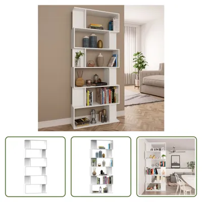 Produktbild von The Living Store Bücherregal/Raumteiler Weiß 80x24x192 cm Holzwerkstoff