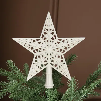 Weihnachtsstern für Tannenbaum, 20x21 cm, weiß, Kunststoff
