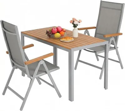 Imagen del producto de Conjunto de muebles de jardín de 3 piezas, muebles para balcón y grupo de asientos para exteriores