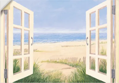 Produktbild von ARTland Wandbild, selbstklebend Fensterblick Frühlingsmorgen Größe: 70x50 cm