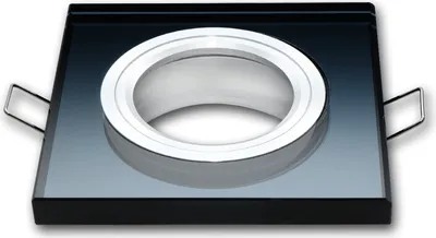 Obrázok produktu pre Zapustené bodové svietidlo GU10 zapustený rámček sklo ultra ploché (15 mm) zapustené svietidlo Ø75 mm vŕtanie otvoru vrátane pätice GU10 pre LED žiarovky čierna hranatá