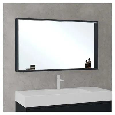 Produktbild von Spiegelschrank mit Beleuchtung für das Badezimmer, Hängeschrank, Spiegel BxTxH 120x12x70 cm, Anthrazit matt