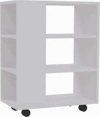 Produktbild von Brüder-Möbel | Druckertisch mit Räder, 60x70x35 cm - Weiß, Rollcontainer mit 3 Ablagen, Druckertisch mit Rädern, für Büro