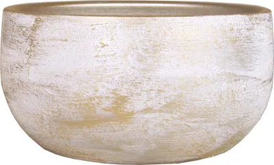 Produktbild von INNA-Glas Keramik Blumenschale AETIOS, Farbverlauf, weiß-Gold, 13cm, Ø28cm - Deko Schale
