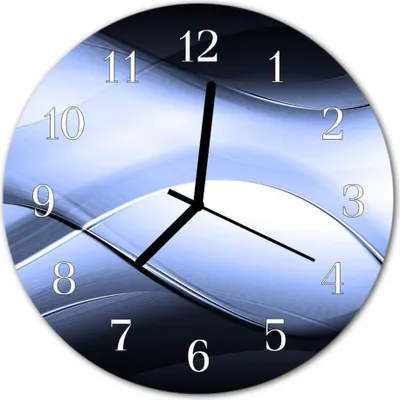 Produktbild von Glasuhr Wanduhr Küchenuhr Echt-Glas 30fi cm Abstrakt blau