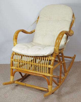 Rattani Rattan Schaukelstuhl Semanbo Rocking Chair + Polster