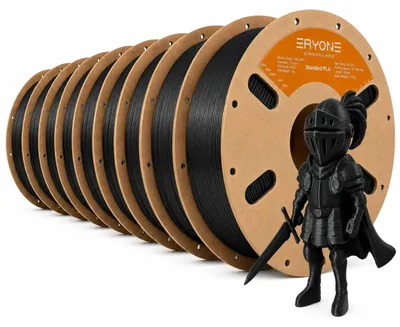 Obrázek produktu pro 3D tiskový filament, materiál PLA, konstrukce bez prokládání, černá barva
