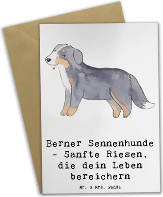 Produktbild von Mr. & Mrs. Panda Grußkarte Berner Sennenhund Freude - Weiß - Geschenk, Hunderasse, osterkarten, liebevolle Hunde, Hunderassen Eigenschaften, Vielfalt, hundefreundlich
