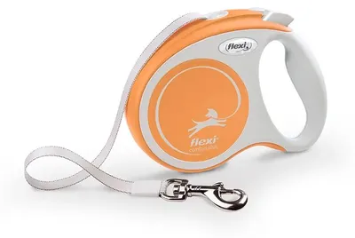 Image de Flexi Comfort Plus S, laisse extensible orange, 5 mètres. Couleur : orange. Taille unique