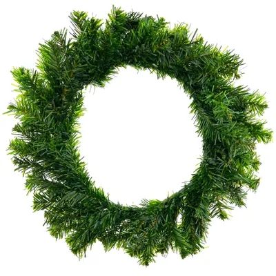 Image de Couronne de Noël sapin 50 x 50 x 13 cm - 95 branches flexibles - Vert