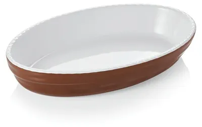 Produktbild von 12x Backform oval 24 x 14 x 4,5 cm braun, Porzellan