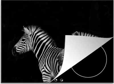 Produktbild von KitchenYeah© Herdabdeckplatte Zebra - Weiß - Tiere - Schwarz , 71x52cm, Küche Deko, Glaskeramikkochfeld Herdabdeckung, Abdeckplatte fùr Kochfeld