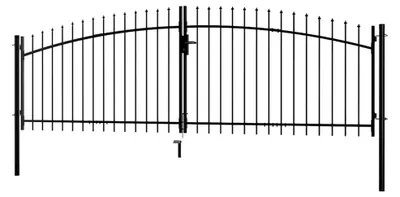 Produktbild von Doppelflügeliges Gartentor mit Speerspitzen 400 x 150 cm