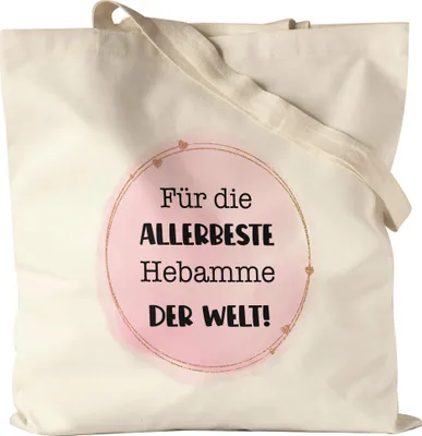 Produktbild von Für die allerbeste Hebamme der Welt Jutebeutel Dankeschön Geschenk Geburtstag Weihnachten