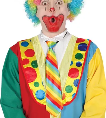 Immagine prodotto di cravatta con pagliacci colorati lunga circa 34 cm