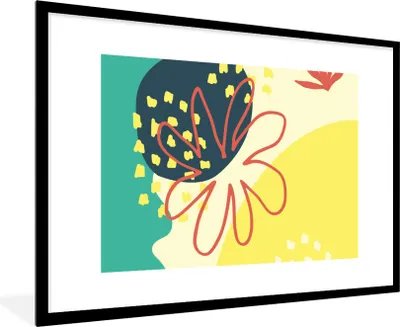 Produktbild von MuchoWow® Gerahmtes Poster Sommer - Blume - Pastell 90x60 cm - Poster mit Schwarzem Bilderrahmen Wandposter Rahmen Foto Bilder - Wanddekoration - Fotos