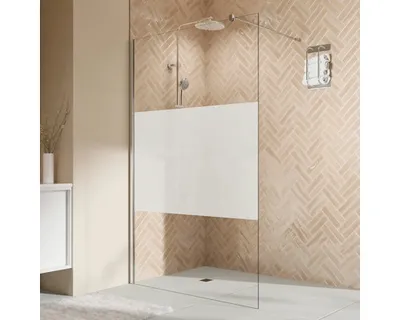 Produktbild von Walk In mit BREUER Elana 2.0 100 x 200 cm Profil abgerundet chrom Glasdekor Intima Reversibel
