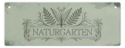 Produktbild von Naturgarten Botanischer Garten Metallschild Vintage