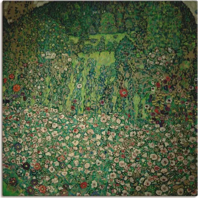 Produktbild von ARTland Leinwandbild Gartenlandschaft mit Bergkuppe (Gartenla Größe: 70x70 cm