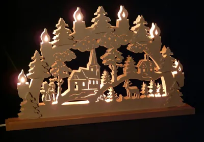 Produktbild von Original Erzgebirgischer Marken Schwibbogen Lichterbogen 50 x 31 cm S50-0_129