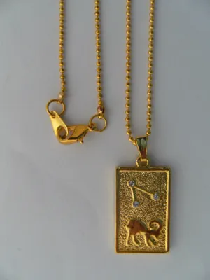 Produktbild von Kette mit Sternzeichen Anhänger: Widder, Ketten Horoskop Astrologie Tierkreiszeichen golden