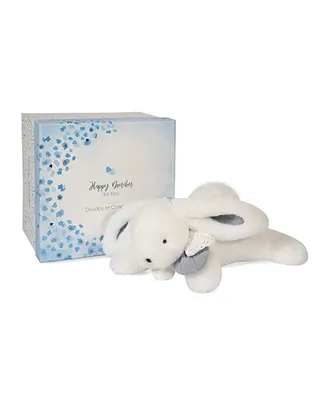 Zdjęcie produktu dla Zestaw upominkowy Doudou - Pluszowy królik z białym pomponem 25 cm