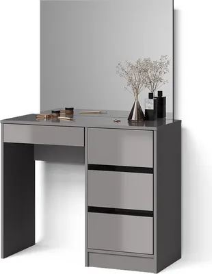 Immagine prodotto di Tavolo da toeletta Livinity Imola Grigio 90 cm con specchio, Model 52424