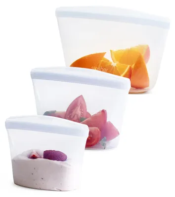 Silikon-Aufbewahrungsschalen, 3er-Pack, transparent, mikrowellengeeignet