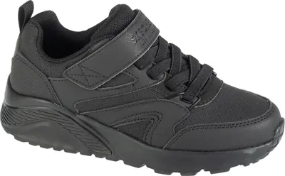 A single black sneaker shown from a side-diagonal angle against a white background.