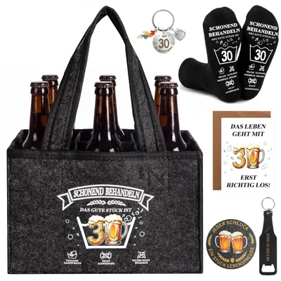 Produktbild von Filztasche für Bierflaschen - Mit Tragegriff - Für 6 Flaschen - Grau