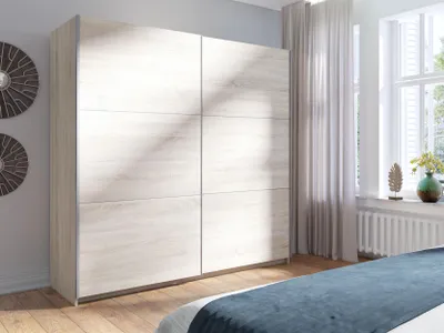 Produktbild von AX LIVING Sonoma Eiche 200 cm – Adelna mit Schiebetüren modern