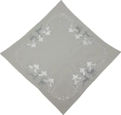 Produktbild von Tischdecke 85 x 85 cm Natur Hirsch Weihnachten Stickerei