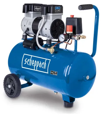 Immagine prodotto di Compressore Scheppach Ultra Silent HC26Si | Motore da 1100 W | Pressione di esercizio 8 bar | Ricevitore d'aria da 24 L | Capacità di aspirazione 162 L/min | Silenzioso e senza olio