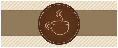 Produktbild von Wallario Premium Glasbild, freischwebende Optik, kräftige Farben, Größe 80 x 32 cm Motiv Kaffee-Menü - Logo Symbol für Kaffee