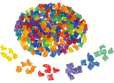 Image de EDUPLAY 120698 Pierres transparentes, multicolores, 180 pièces (1 set)