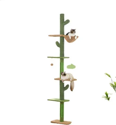 Produktbild von Kletterbaum für große Katzen - Verstelbarer Katzenkletterbaum - Hochkatzenbaum bis zum Dach