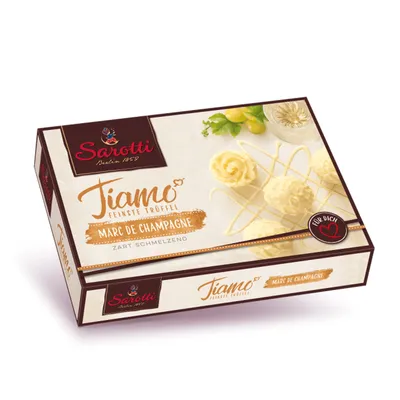 Produktbild von Sarotti Tiamo feinste Champagner Trüffel Marc de Champagne 125g