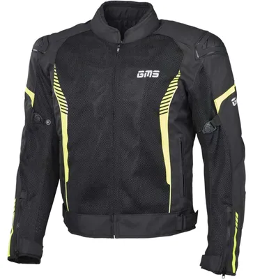 Productafbeelding van GMS Samu motorjas, textiel, zwart/geel, maat 4XL