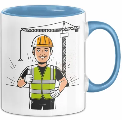 Produktbild von Bauarbeiter Tasse Geschenk Lustige Geschenkidee Spruch Für Bau Profis (Blau)