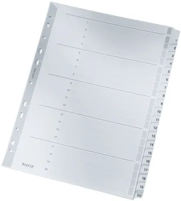 Obrázok produktu pre Esselte Leitz 43260000 - Numerischer Registerindex - Pappe - Grau - Porträt - A4 - 160 g/m²