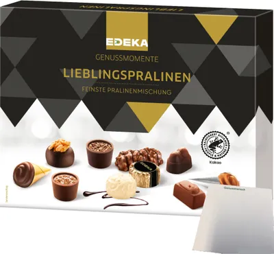 Produktbild von Edeka Genussmomente Lieblingsstücke feinste Paralinenmischung (200g Packung) + usy Block