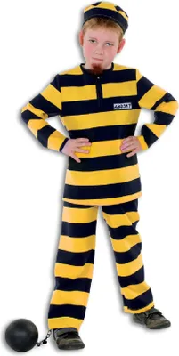 Produktbild von L3100540-104-A schwarz-gelb Kinder Junge Sträfling Sträflingskostüm Häftlingskostüm Gr.104