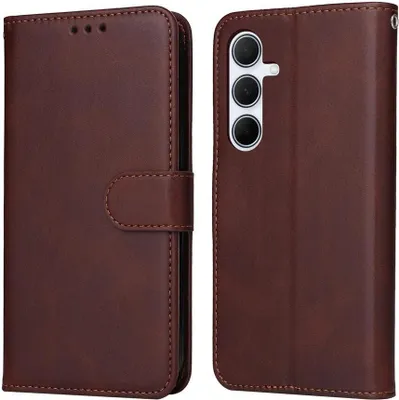 Produktbild von Mobigear Wallet  Samsung Galaxy A56 Hülle Klapphülle Geldbörse - Braun